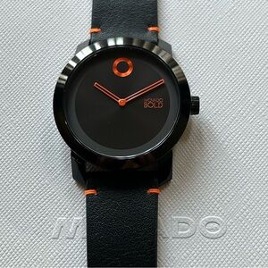 Movado Bold Movado Trend Impuls Watch With 42mm Black Face & Black Leather Band